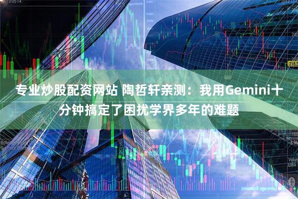 专业炒股配资网站 陶哲轩亲测：我用Gemini十分钟搞定了困扰学界多年的难题